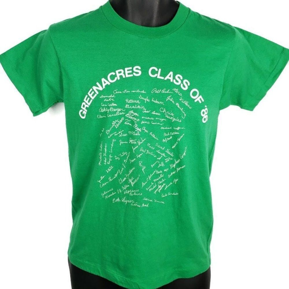 Greenacres High School T Shirt Vintage 80s Class Of 1986 50/50 Made In USA Mens